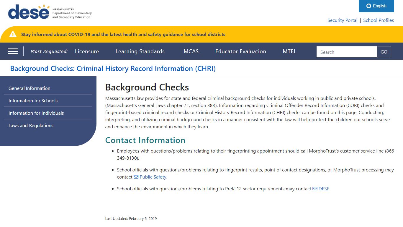 Background Checks: Criminal History Record Information - Massachusetts ...